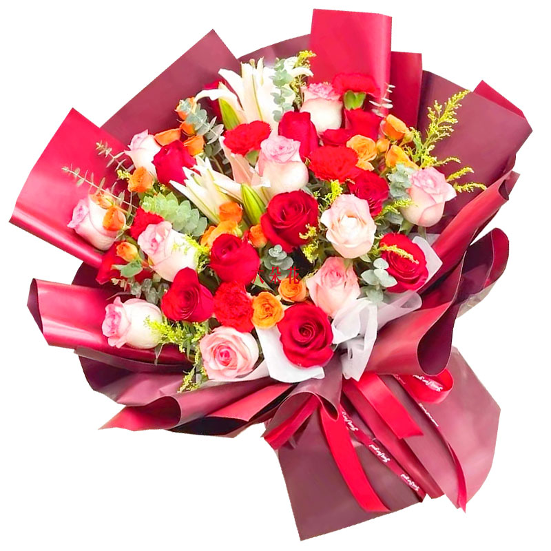 22朵玫瑰百合，追求真爱幸福