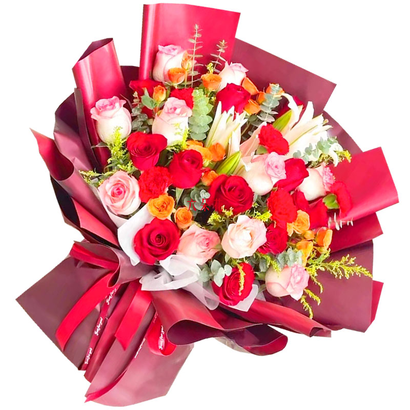 22朵玫瑰百合，追求真爱幸福